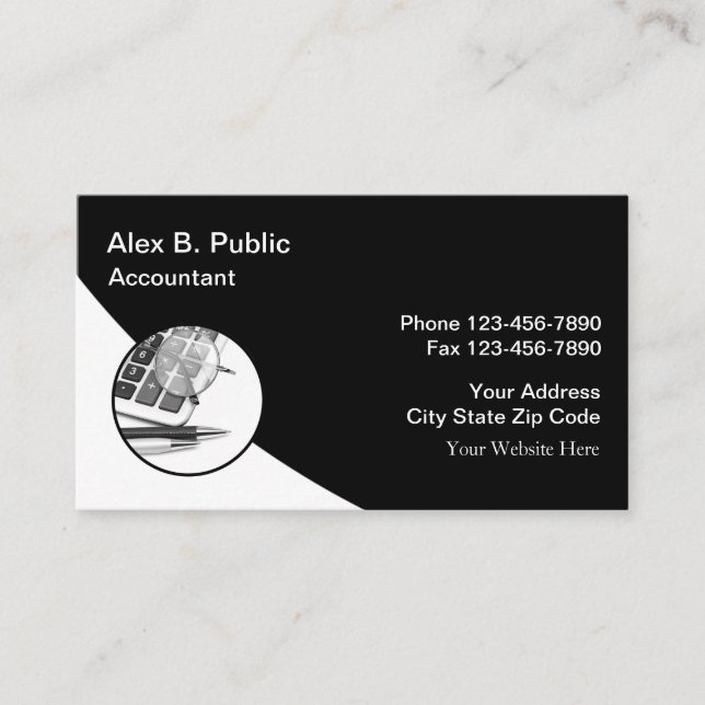 Tarjetas de presentación de contadores modernos si (Anverso)