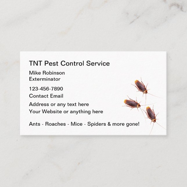 Tarjetas de presentación de control de plagas para (Anverso)