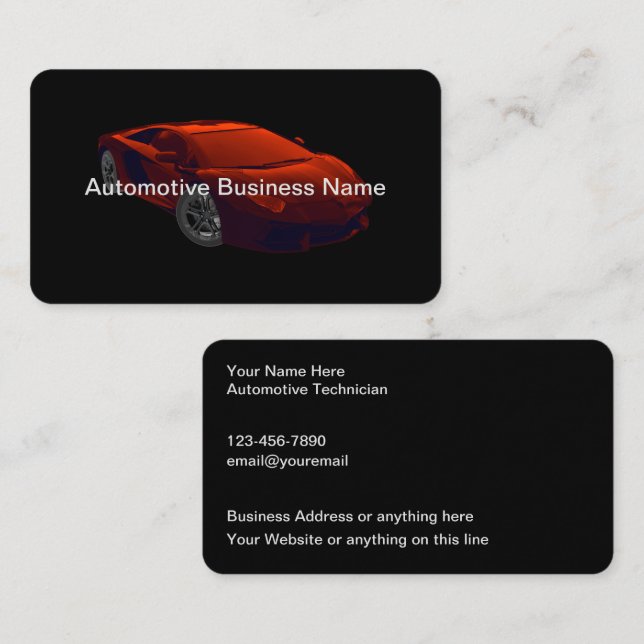 Tarjetas de presentación de Cool Automotive Servic (Anverso / Reverso)