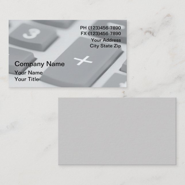 Tarjetas de presentación de CPA (Anverso / Reverso)