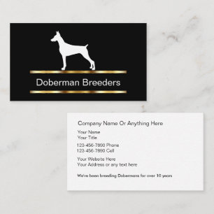 Tarjetas de presentación de criador de Dobrman