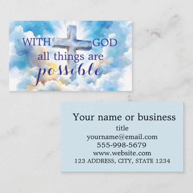 Tarjetas de presentación de cruz cristiana religio (Anverso / Reverso)