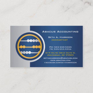 Tarjetas de presentación de cuentas de Abacus azul