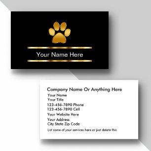 Tarjetas de presentación de cuidado de mascotas co