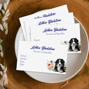 Tarjetas de presentación de cuidador de perros de 