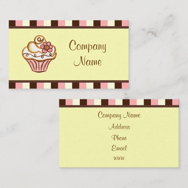 Tarjetas de presentación de Cupcake (Anverso / Reverso)