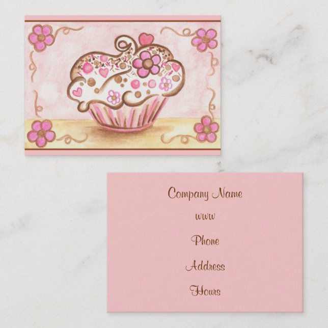 Tarjetas de Presentación de Cupcake (Anverso / Reverso)