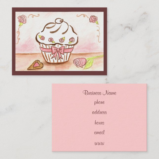 Tarjetas de presentación de Cupcake (Anverso / Reverso)