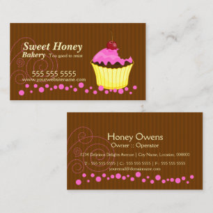 Tarjetas de presentación de Cupcake Rosa Lindo con
