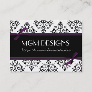 tarjetas de presentación de damasco morado