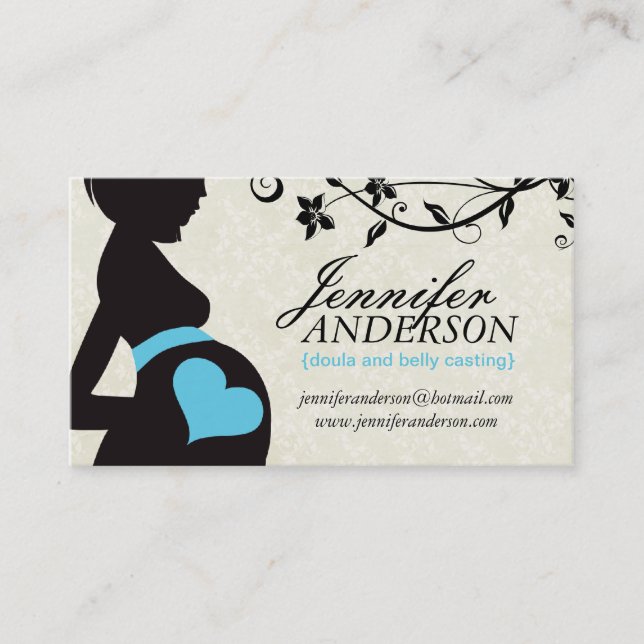 Tarjetas de presentación de datos de Doula, parter (Anverso)