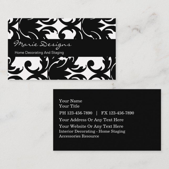 Tarjetas de presentación de decoración (Anverso / Reverso)