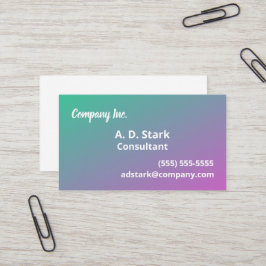 Tarjetas de presentación de degradado verde rosa