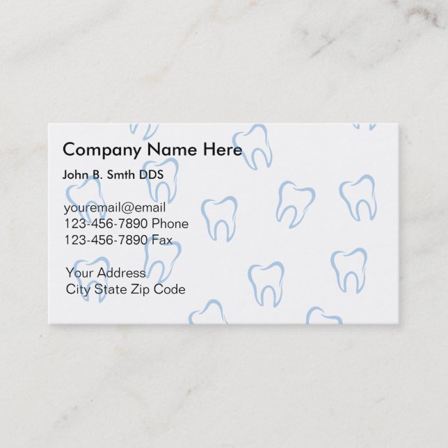 Tarjetas de presentación de dentista (Anverso)