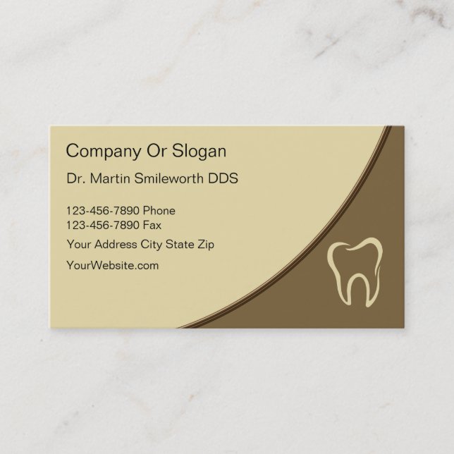 Tarjetas de presentación de dentista (Anverso)