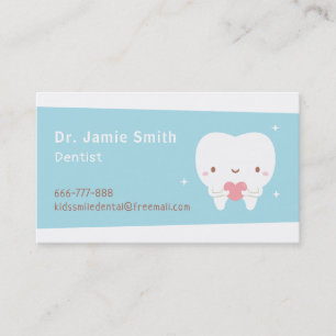 Tarjetas de presentación de dentista con diente li