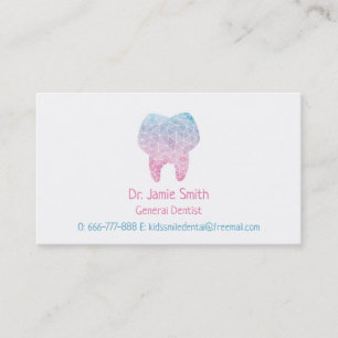 Tarjetas de presentación de dentista con polígono 