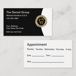 Tarjetas de presentación de dentista de citas eleg