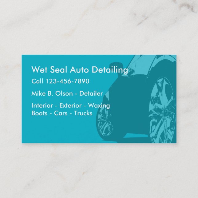Tarjetas de presentación de detailing de autos (Anverso)