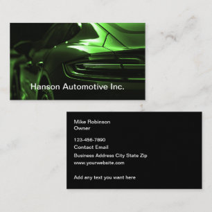 Tarjetas de presentación de diseño automotriz geni