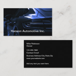 Tarjetas de presentación de diseño automotriz geni