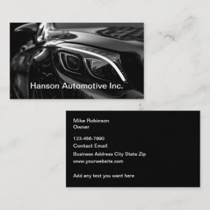 Tarjetas de presentación de diseño automotriz geni