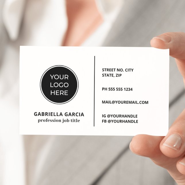 Tarjetas de Presentación de Diseño Genérico Blanco (Front of card shown in 3.5 x 2.0 inch, add your QR Code and webpage on the back.)