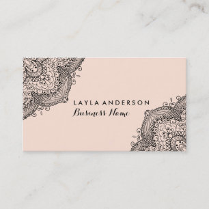 Tarjetas de presentación de diseño para Henna rosa