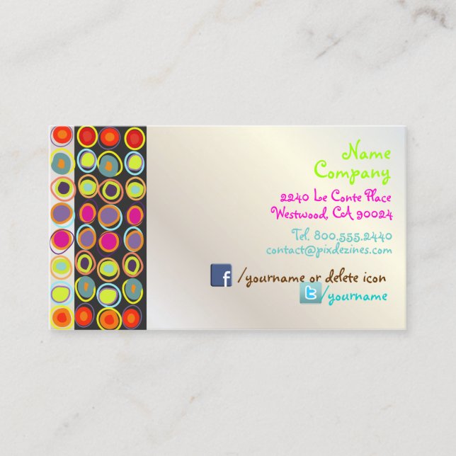 Tarjetas de presentación de diseño retro de PixDez (Anverso)