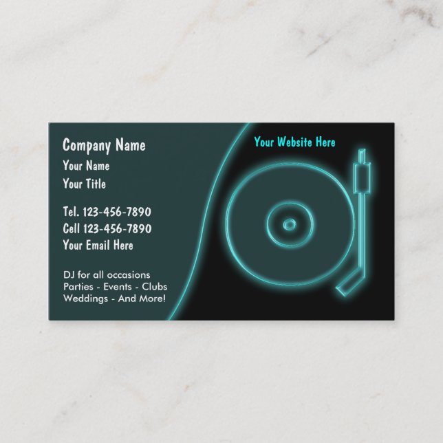 Tarjetas de presentación de DJ (Anverso)
