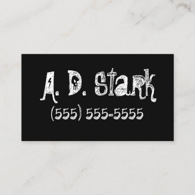 Tarjetas de presentación de Edgy Black Solid (Anverso)