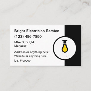Tarjetas de presentación de Electrician Diseñada