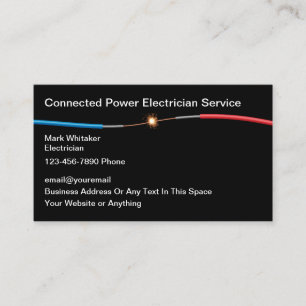 Tarjetas de presentación de electricista con chisp