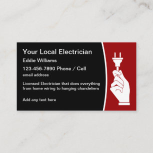 Tarjetas de presentación de electricista licenciad