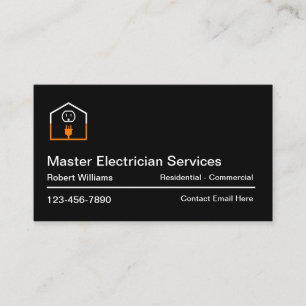 Tarjetas de presentación de electricista maestro