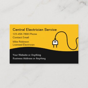 Tarjetas de presentación de electricista únicas y 