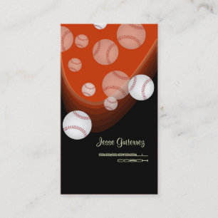 Tarjetas de presentación de entrenador de béisbol