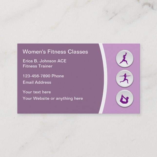 Tarjetas de presentación de entrenadora personal d (Anverso)