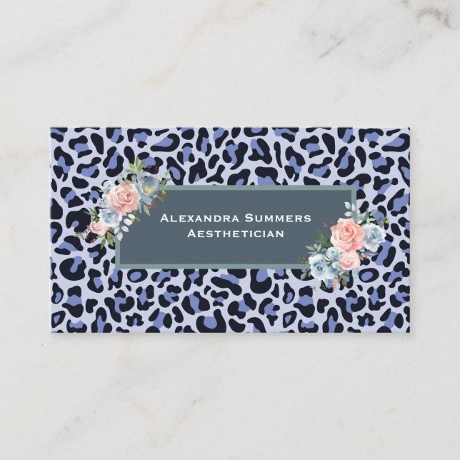 Tarjetas de presentación de estampado de leopardo  (Anverso)
