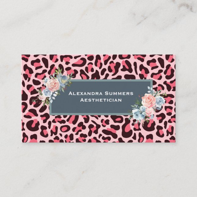 Tarjetas de presentación de estampado de leopardo  (Anverso)