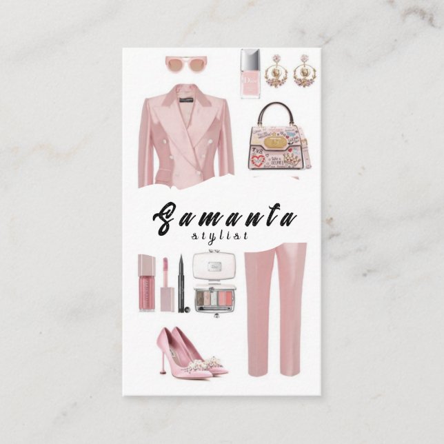 Tarjetas de presentación de estilista de moda mode (Anverso)