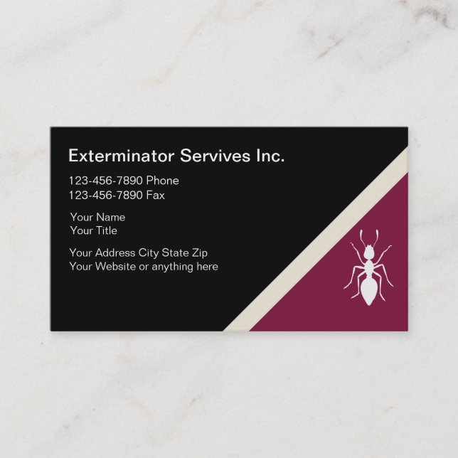 Tarjetas de presentación de exterminador (Anverso)