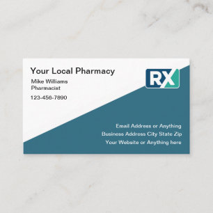Tarjetas de presentación de farmacia con logotipo