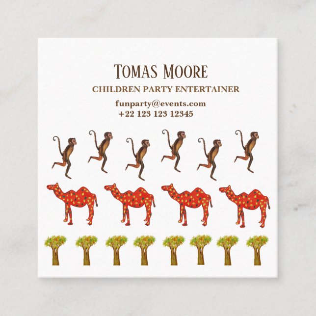 Tarjetas de presentación de fiesta Entertainer (Anverso)