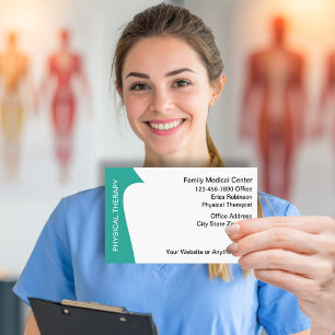 Tarjetas de presentación de fisioterapeuta moderna