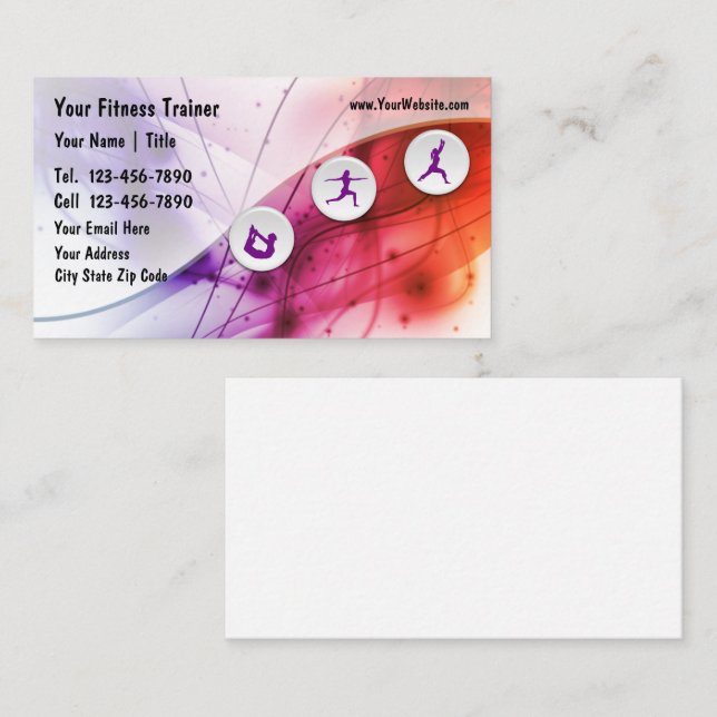 Tarjetas de presentación de fitness (Anverso / Reverso)