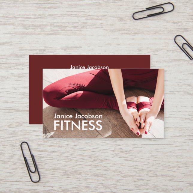 Tarjetas de presentación de fitness para mujeres (Anverso/Reverso In Situ)