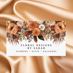 Tarjetas de presentación de flores Boho Gold y Cha