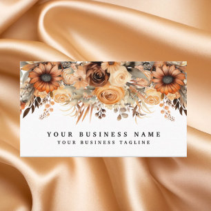 Tarjetas de presentación de flores Boho Gold y Cha
