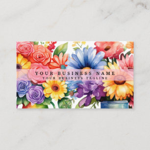 Tarjetas de presentación de flores coloridas de pr